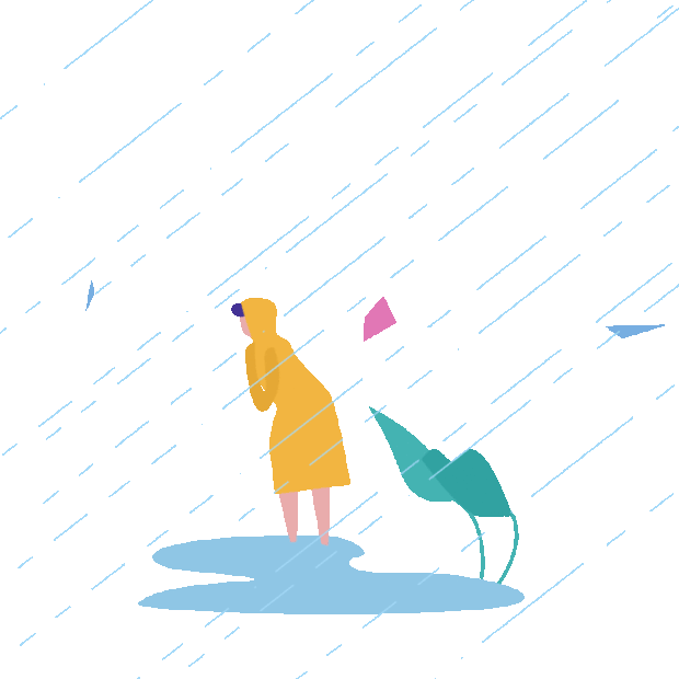 暴雨中穿雨衣的人恶劣天气下雨台风gif图素材