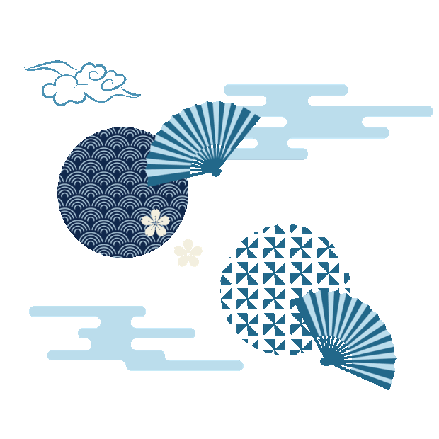 日本折扇古典纹饰gif图素材