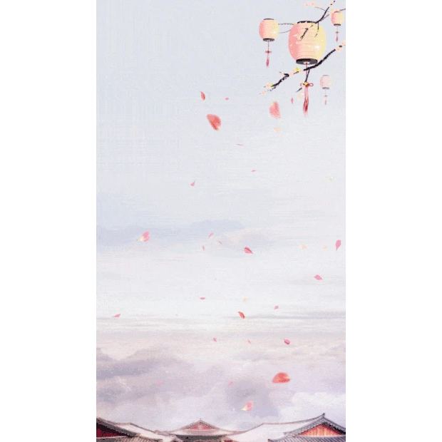 七夕浪漫唯美花朵飘落情人节传统节日桃花竖版背景gif图素材
