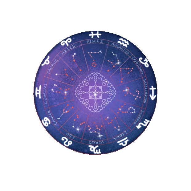 黄道十二宫罗盘占卜星象紫色gif图素材
