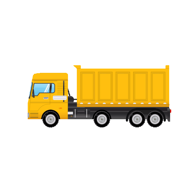 交通工具建筑运输黄色大型集装箱货车gif图素材
