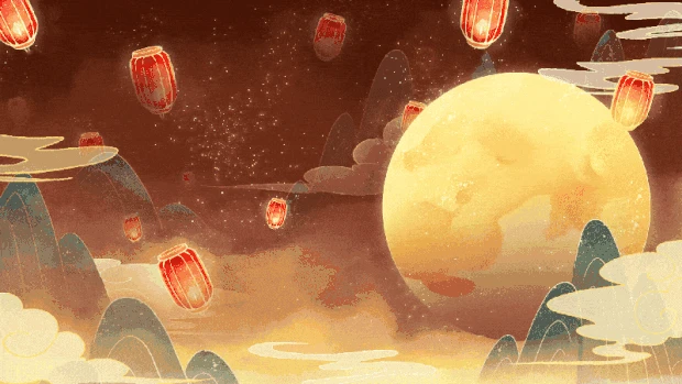 中秋节中秋月亮中国风古风视频背景gif图素材