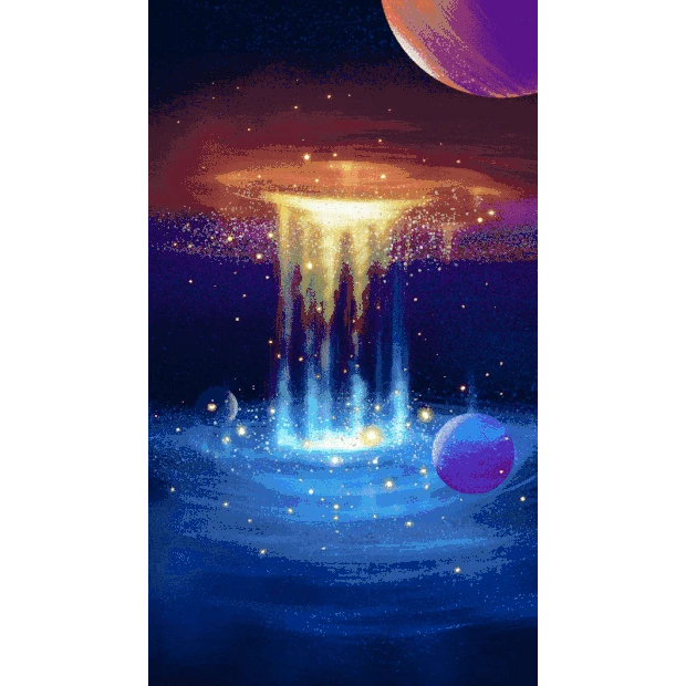 神秘宇宙浩瀚星河唯美彩色竖版视频背景海报gif图素材