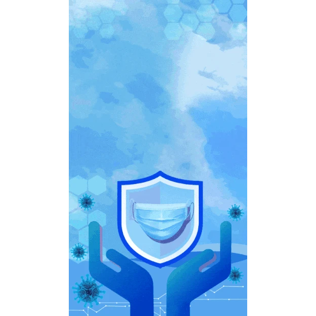 医疗疫情防控预防病毒H5口罩蓝色竖版视频背景海报gif图素材