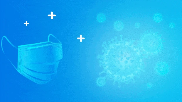 医疗疫情防控预防病毒口罩蓝色视频背景gif图素材