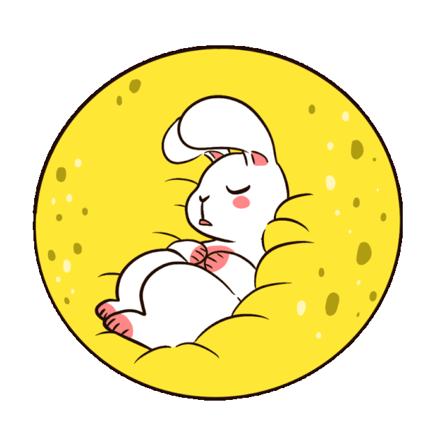 中秋节中秋可爱月兔玉兔睡觉月亮黄色gif图素材