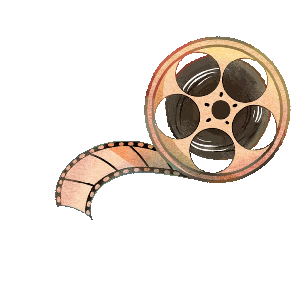 传媒影视电影胶卷录像带放映胶片老式复古文艺圆形胶卷gif图素材