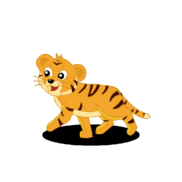 动物散步小老虎可爱gif图素材