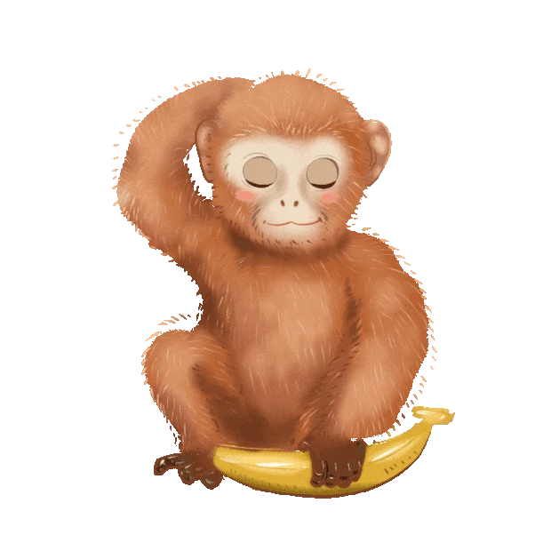 金丝猴吃香蕉动物猴子gif图素材
