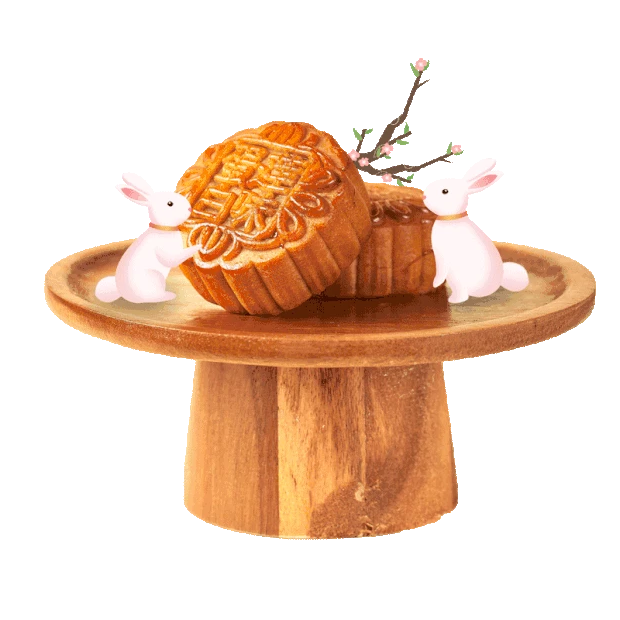 中秋节中秋玉兔月饼糕点Q版gif图素材