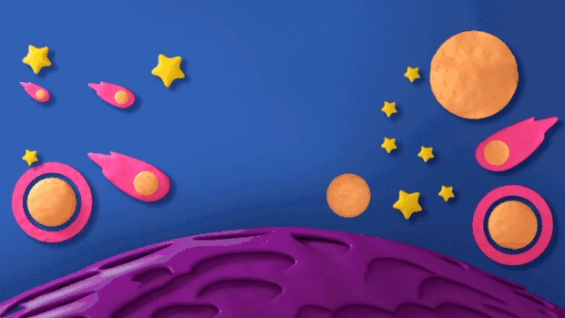 卡通彩色行星视频背景可爱gif图素材