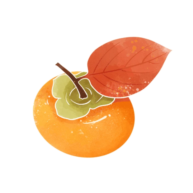 水彩秋季水果柿子卡通gif图素材