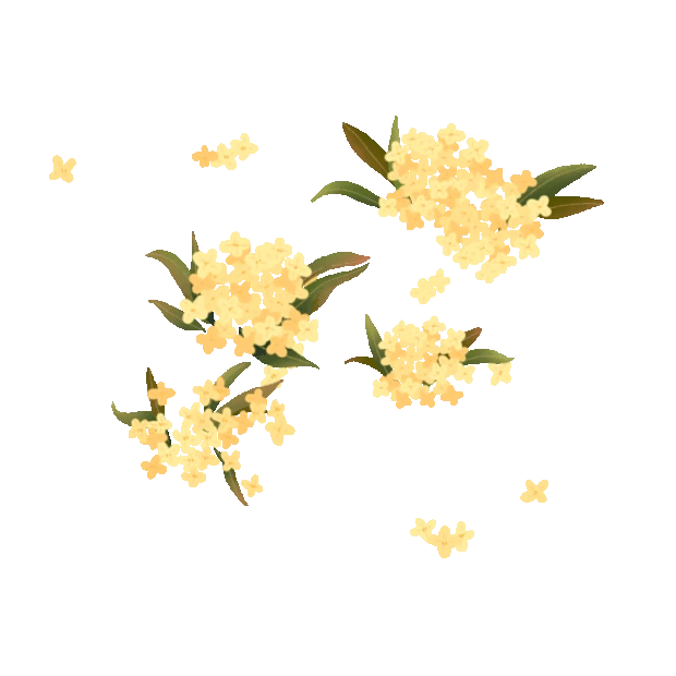 植物桂花飘黄色花朵花gif图素材