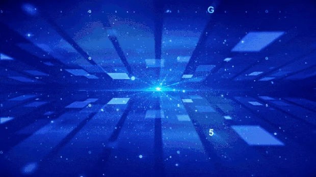 科技立体三维空间蓝色发散视频背景gif图素材