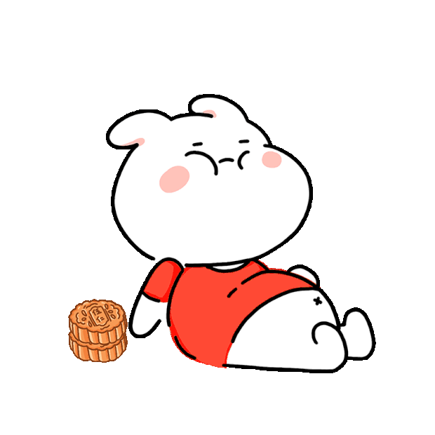 中秋节中秋爱吃月饼的兔子玉兔表情包gif图素材