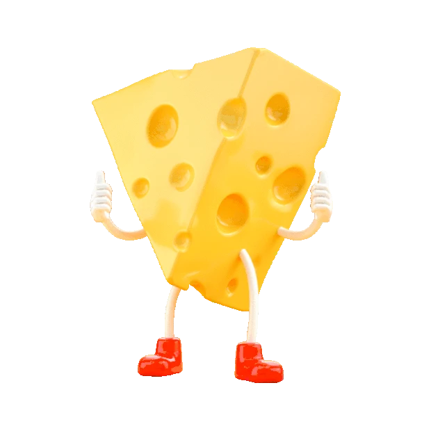 3D食物拟人奶酪芝士gif图素材