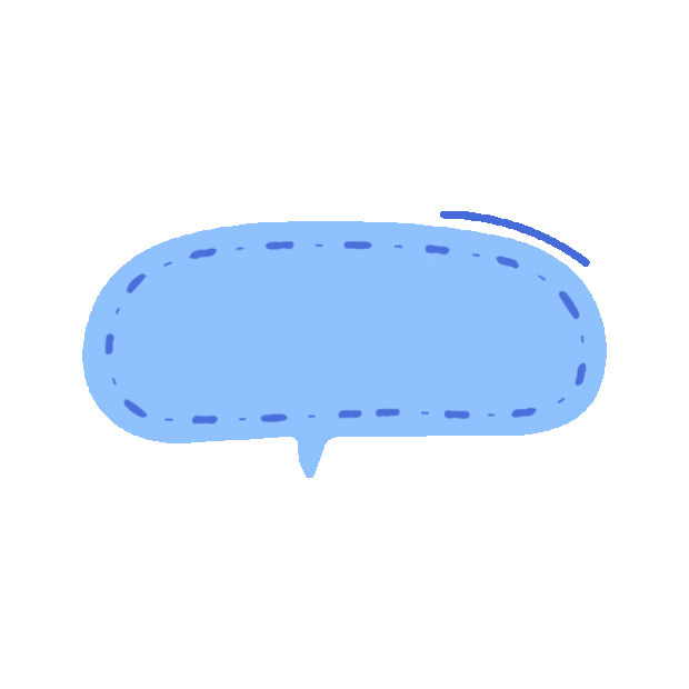 蓝色潮流可爱气泡对话框边框