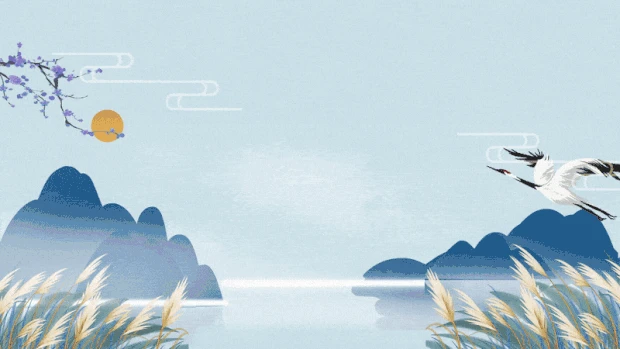 白露中国风山水飞鸟视频背景gif图素材