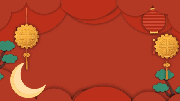 中秋节中秋月饼灯笼剪纸红色视频背景gif图素材