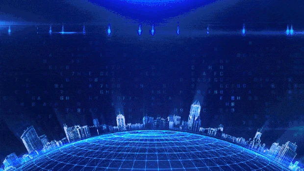蓝色科技数字城市视频背景gif图素材