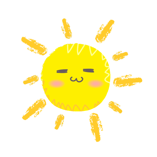 可爱微笑太阳照射发光旋转拟人黄色gif图素材