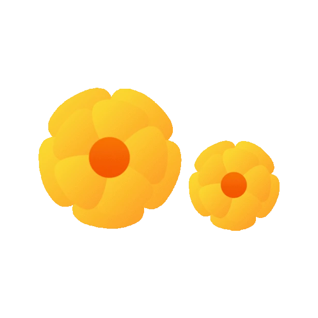 黄色花朵花贴纸装饰gif图素材