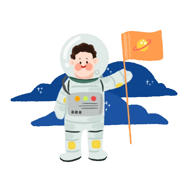 航天员宇航员旗帜太空人物男性gif图素材