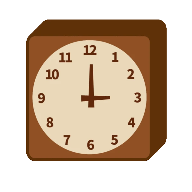 方形复古钟表棕色时钟时间装饰gif图素材