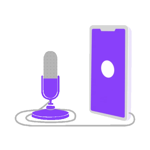 手机麦克风紫色话筒gif图素材