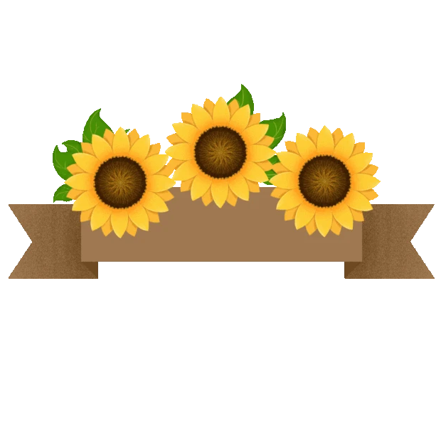 黄色向日葵花植物花朵边框标题框标题栏动图gif