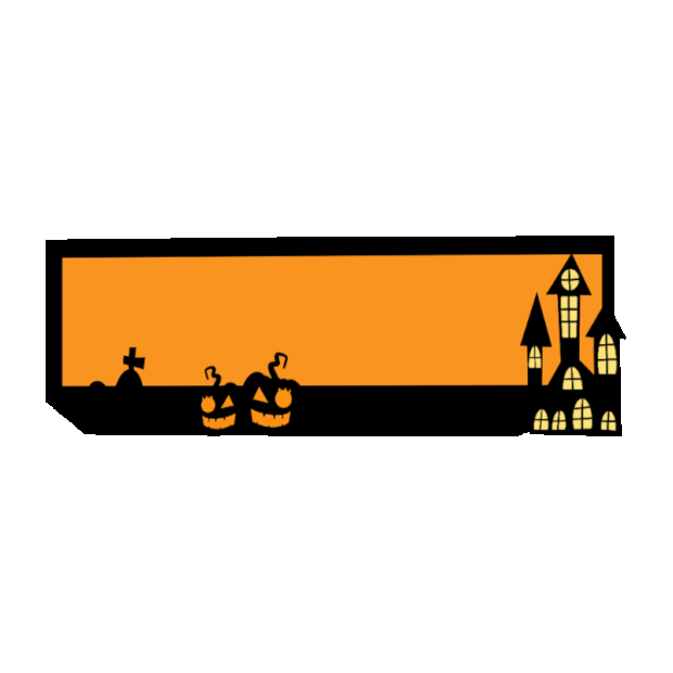 万圣节城堡南瓜暗黑系列标题框标题栏恐怖黄色gif图素材