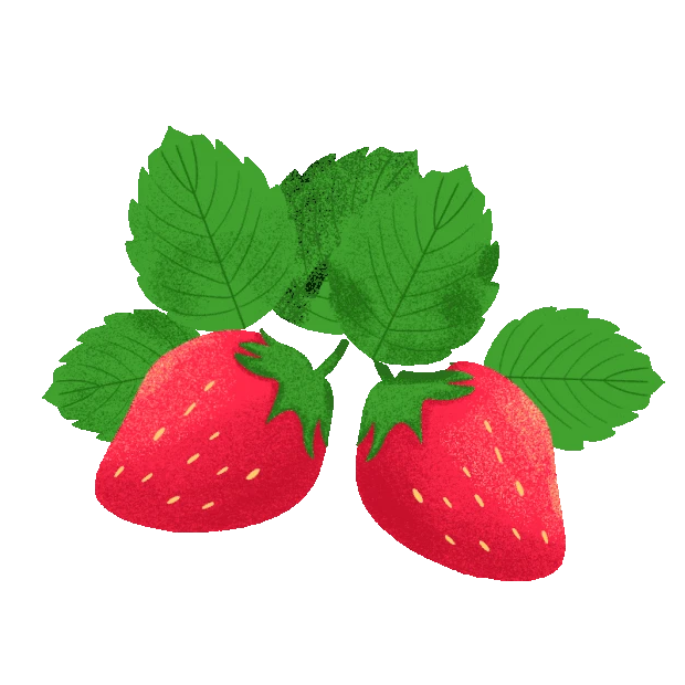 草莓水果叶子绿叶果肉果实gif图素材