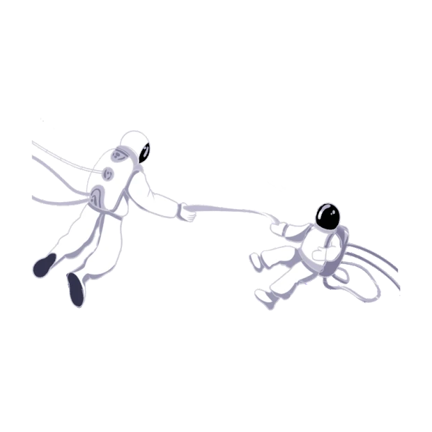 宇航员穿宇航服漂浮在太空上白色gif图素材