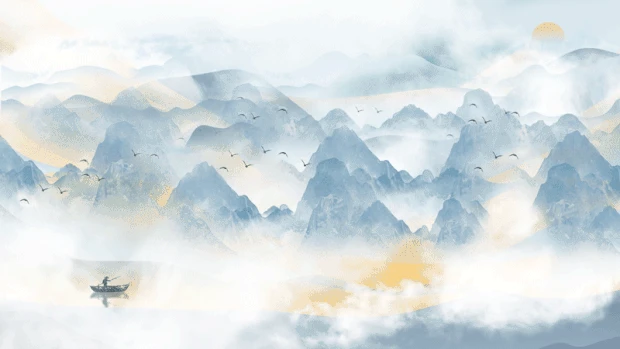 云雾山水水墨中国风视频背景gif图素材