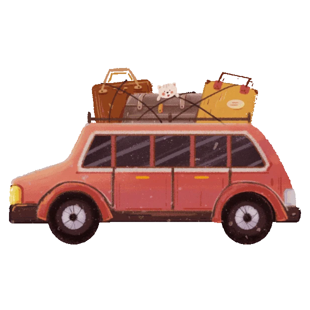 自驾游旅游旅行出行开车行李汽车gif图素材