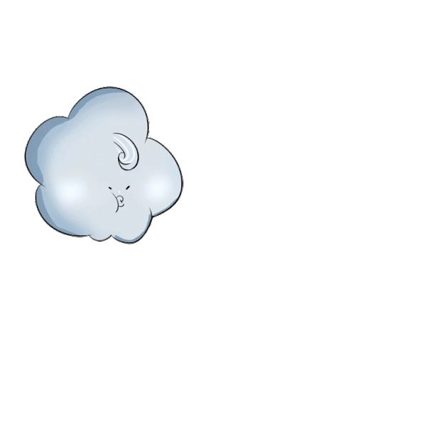 卡通云朵云吹风降温冷空气gif图素材