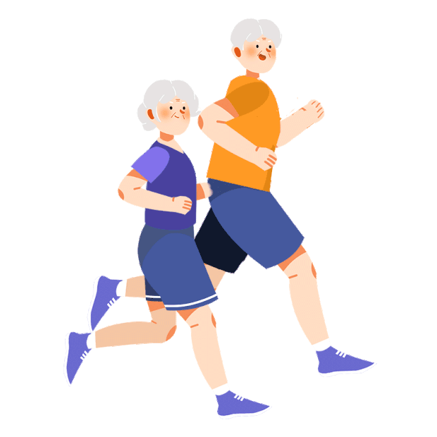 重阳节重阳老年人运动锻炼老年生活跑步跑gif图素材