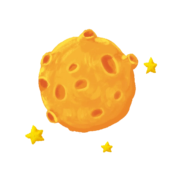 宇宙中的月球星星黄色gif图素材