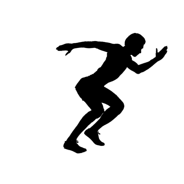 男子健身奔跑跑步跑黑色剪影gif图素材
