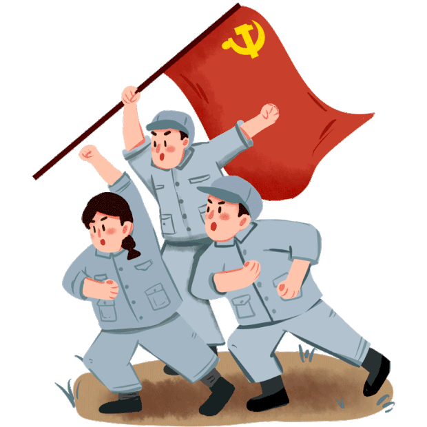 国庆节国庆革命人物士兵党旗gif图素材