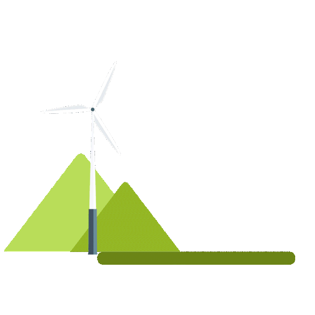 环保绿色低碳环保生活风车新能源旋转gif图素材
