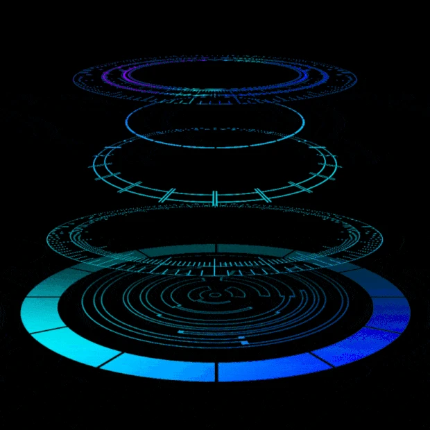 科技圆环蓝色上升环形gif图素材