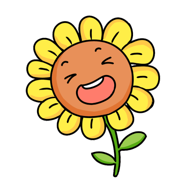 微笑唱歌的向日葵花花朵gif图素材