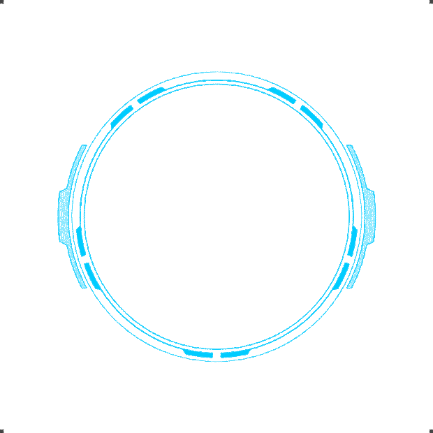 指南针雷达时钟表盘仪器科技边框蓝色gif图素材