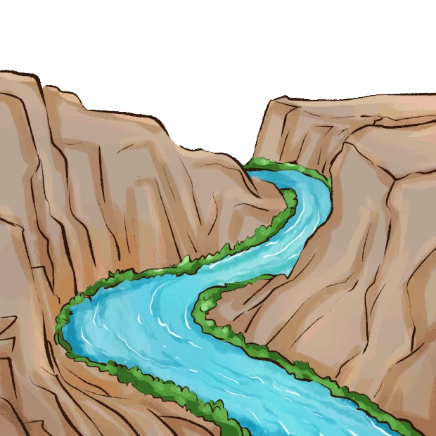 郊外山川河流风景水流水gif图素材