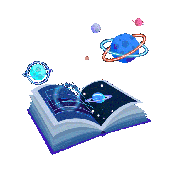 高科技未来阅读书籍书航空航天宇宙gif图素材