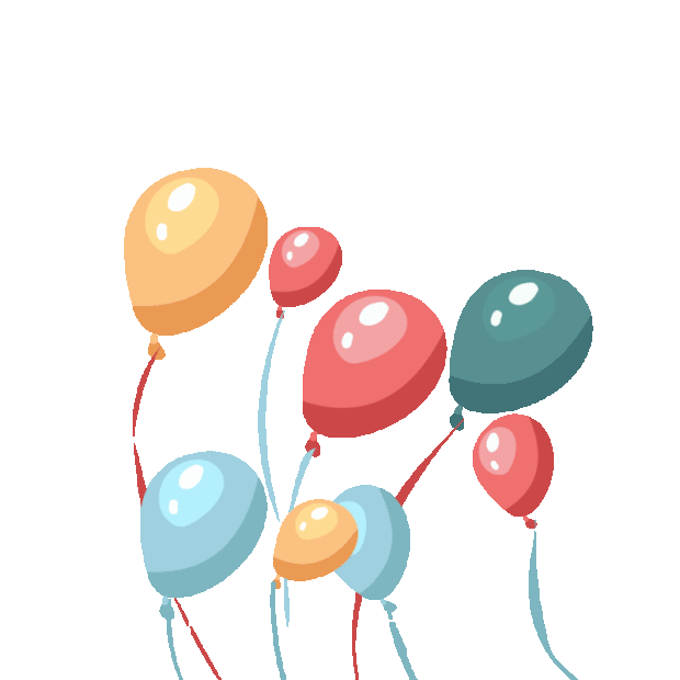 彩色漂浮气球gif图素材