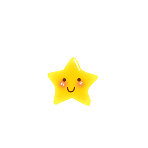 可爱星星跳跃粒子飞散拟人黄色