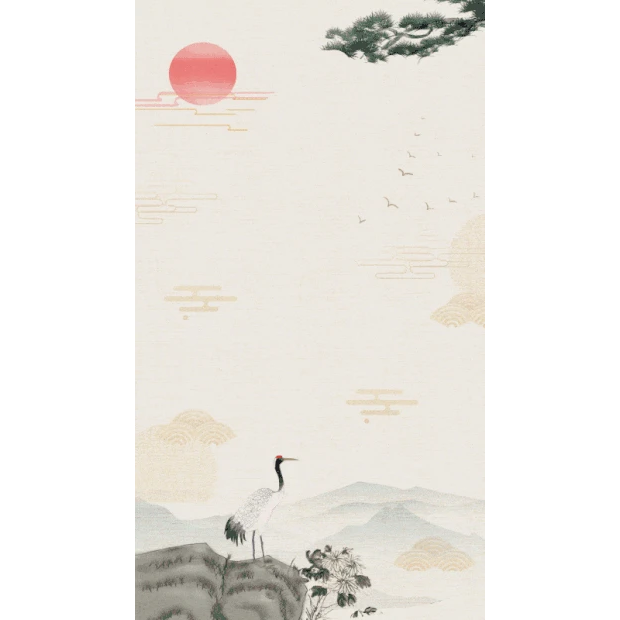 重阳节重阳仙鹤古风背景中国风群山竖版视频背景海报gif图素材