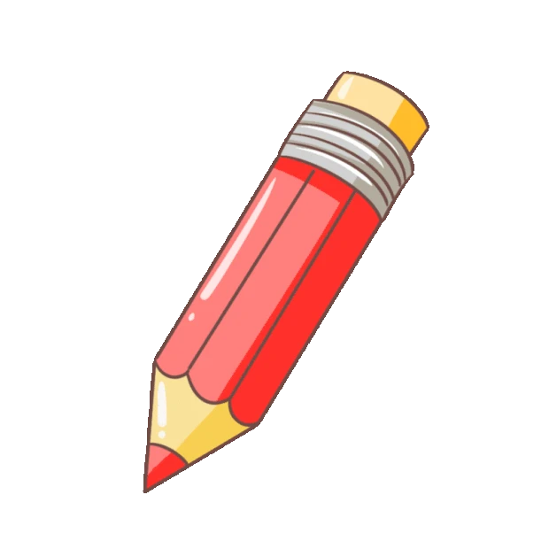 文具笔铅笔蜡笔画画笔红色gif图素材